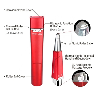 Wireless Eye Massager Stick with Heated Warm Care Vibration and 10mm Roller Ball