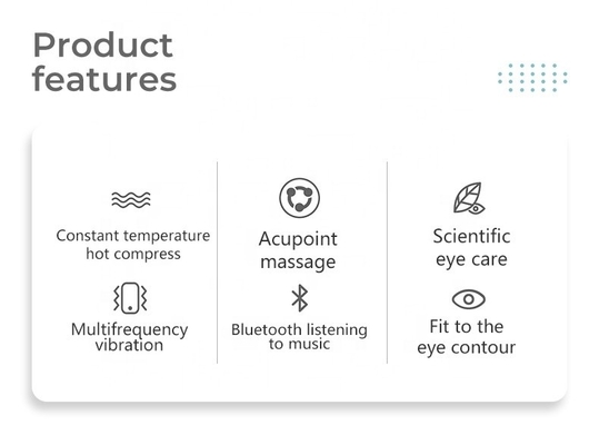 60min Usage Duration Rechargeable Vibration Thermal Eye Massage for Sleep Improvement