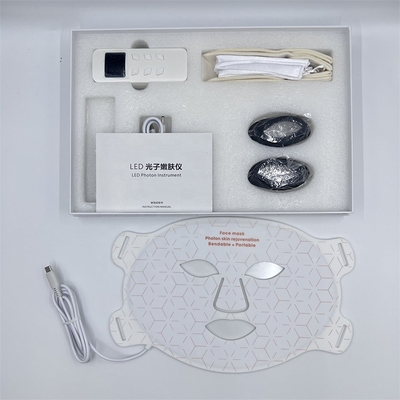 4 Color Light Silicone LED Light Face Therapy Mask for Acne Treatment Energy 46mv/cm2