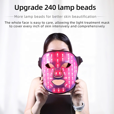 Portable Silicone LED Face Mask Skin Care 4 Color Firming Wrinkle Remover for Neck/Throat