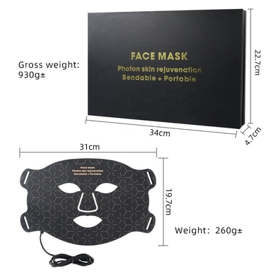 Portable Silicone LED Face Mask Skin Care 4 Color Firming Wrinkle Remover for Neck/Throat