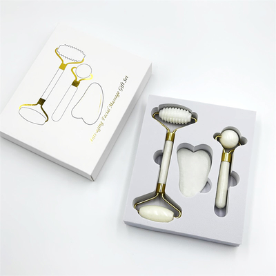 Xiuyan Stone Jade Roller Face Massage Roller Jade Guasha Stone Set for Anti-Puffiness