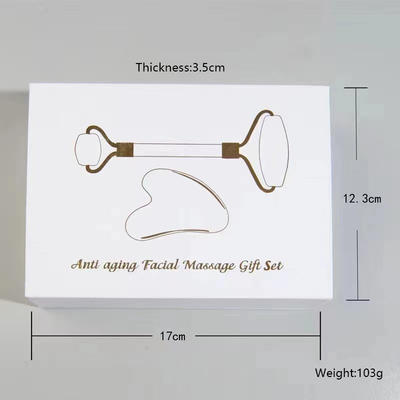 100% Natural Jade Stone Jade Roller Gua Sha Set Facial Ice Roller with Microneedling