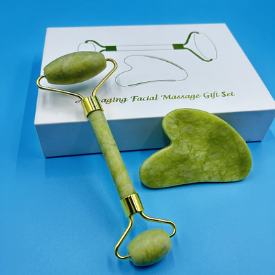 Custom Branded Box Jade Facial Roller and Gus Sha for Luxury Skincare Experience