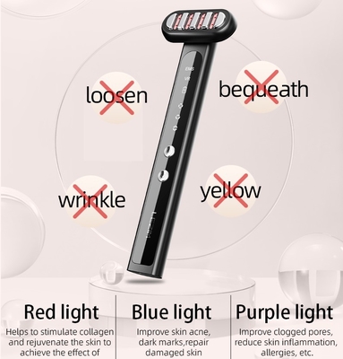 Electric Face Eye Neck Massager Wand with Ems Vibrating Technology and Red Light Therapy