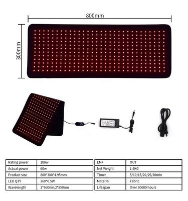 Waterproof 12V DC12V LED Red Light Therapy Mat for Pain Relief and Infrared Therapy