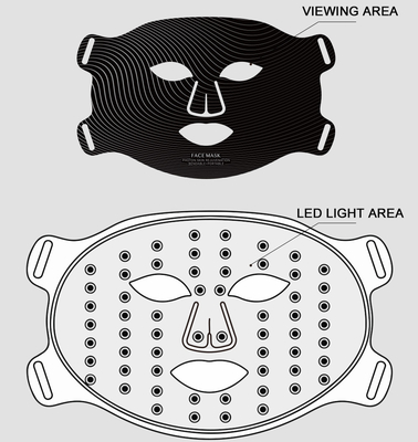 Face Target Area Thinner 40*29.5cm Silicone LED Facial Mask with High Energy 2024