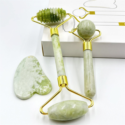 Natural Xiuyan Jade Roller and Gua Sha Durable Face Healthcare Massage Roller Waterproof