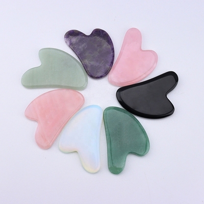 Customized Logo Availabled Natural Jade Guasha Board for Face Lift and Cellulite Reduction