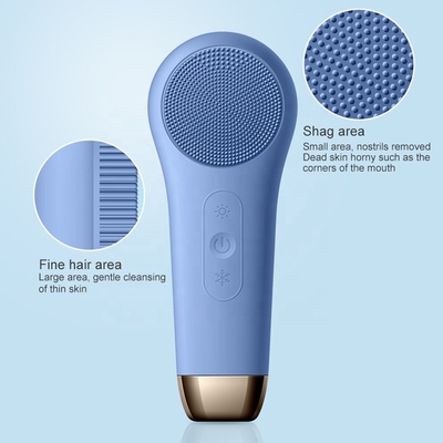 Blue Wrinkle Remover Silicone Facial Cleanser for Sensitive Skin and Acne USB Plugs Type