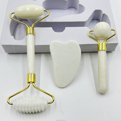 Natural Jade Roller Gua Sha Set For Home Perfect for Reducing Face and Neck Wrinkles