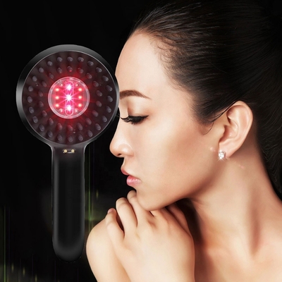 Red and Black High Frequency Vibration Massage Electric Laser Hair Care Comb for Home