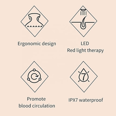 Charging Cradle Weight Ergonomic Design Red Light Therapy Silicone Shampoo Massage Hair Scalp Brush