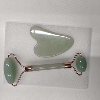Massage Area Face Neck Body 2023 Natural Jade Roller and Gua Sha Set with Xiuyan Stone