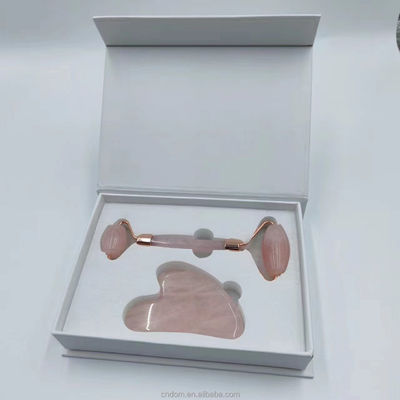 Home 2023 Double Head Skin Facial Care Jade Roller and Pink Gua Sha for Face Neck Body