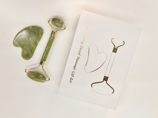 Facial Care Jade Roller and Gua Sha Scrape Tool Set Waterproof for Face Neck Body Massage