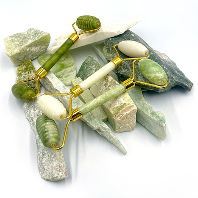 Jade Roller Gua Sha Set 100% Natural Waterproof Double Head Skin Facial Care with Bag