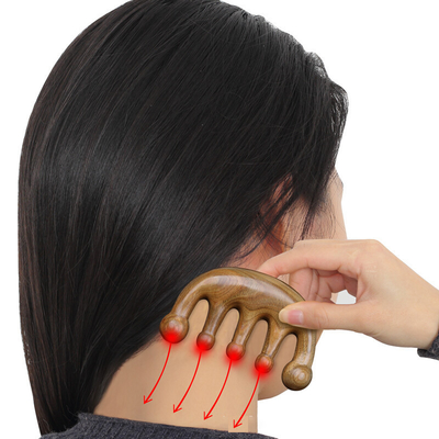 Sandalwood Meridian Comb for Scalp Health Women's Wide Tooth Gua Sha Massage Comb