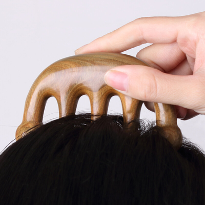 Sandalwood Meridian Comb for Scalp Health Women's Wide Tooth Gua Sha Massage Comb