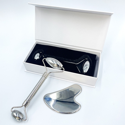 Custom Logo Gua Sha Stone Stainless Steel Facial Massager for Neck and Face For Home