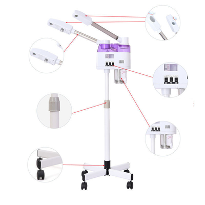Advanced Portable Beauty Salon Electric Ozone Facial Steamer with Magnifying Lamp in White