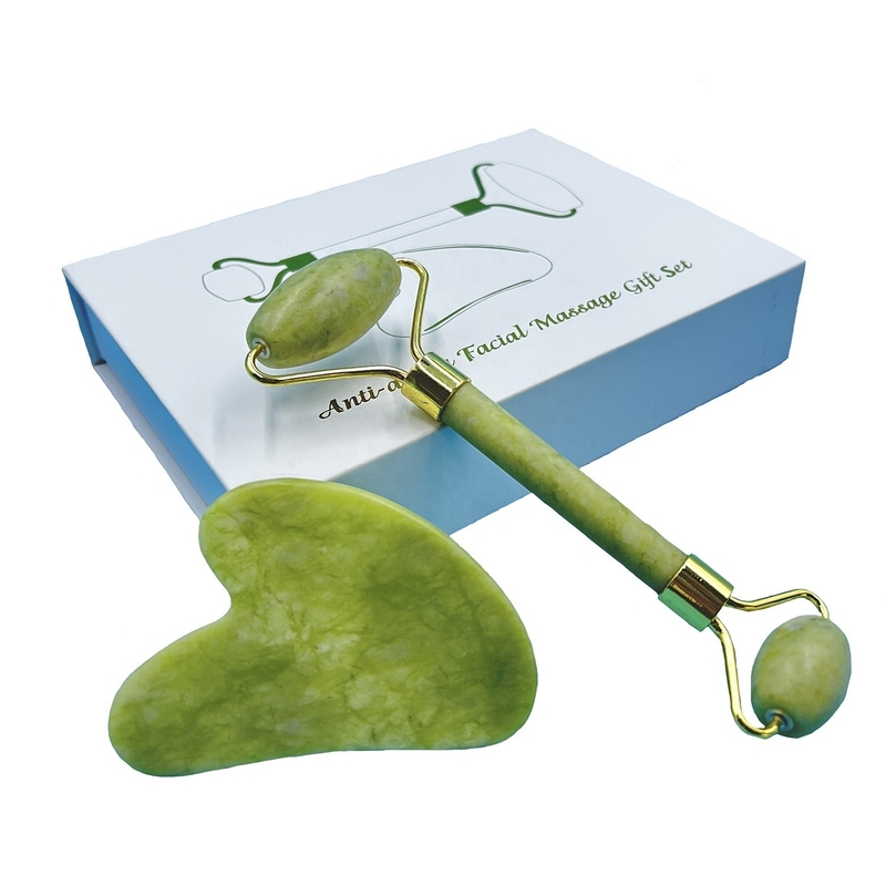 100% Natural Jade Stone Waterproof Jade Roller Gua Sha Facial Tool for Slimming Face Tool