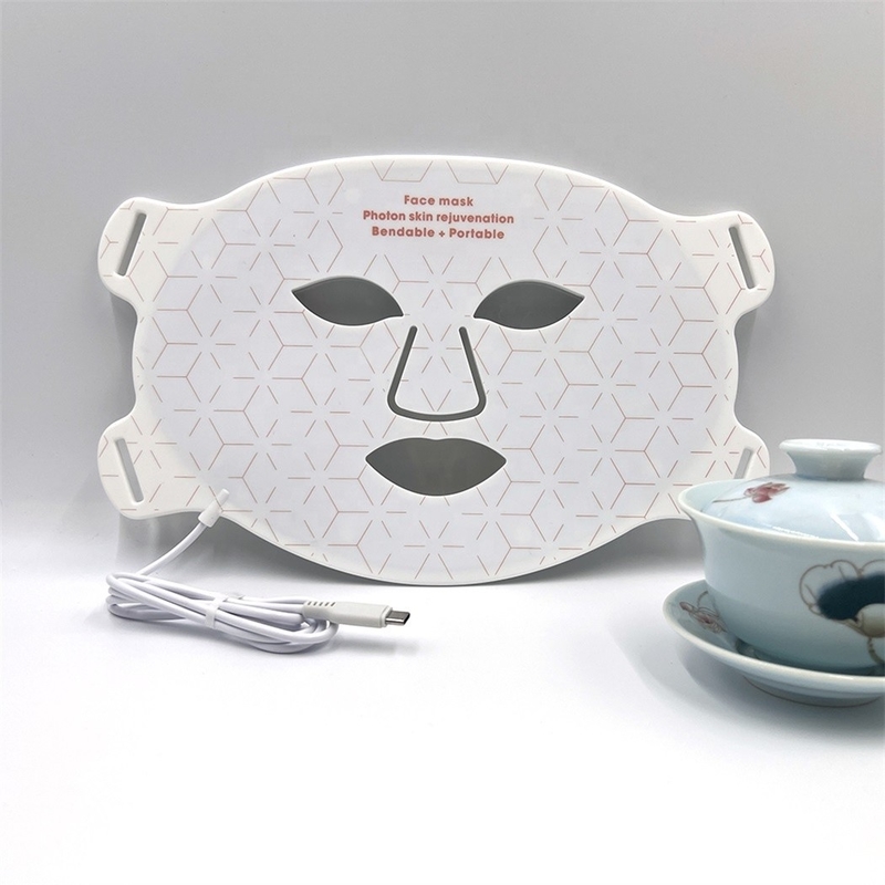 4 Color Light Silicone LED Light Face Therapy Mask for Acne Treatment Energy 46mv/cm2