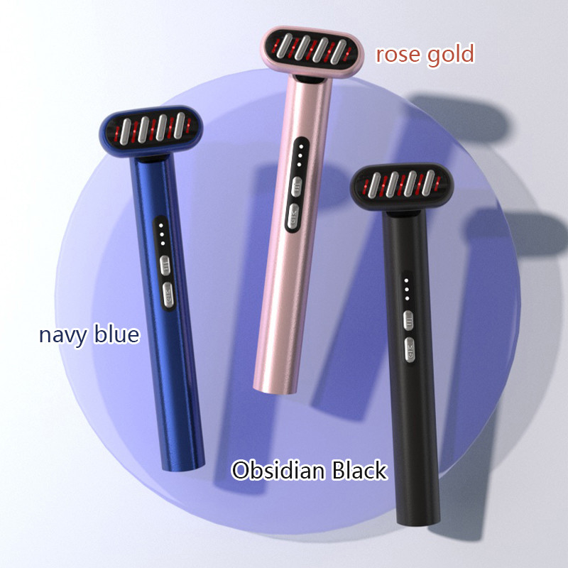 Anti Wrinkle Heated Eye Pen Massager with Red Light Vibration Ems and Type C Plugs