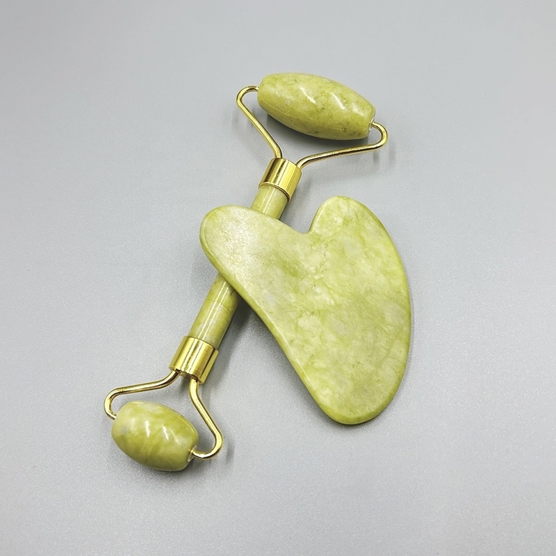 Natural Jade Roller and Gua Sha for Face Healthcare Massage Target Area Neck/Throat