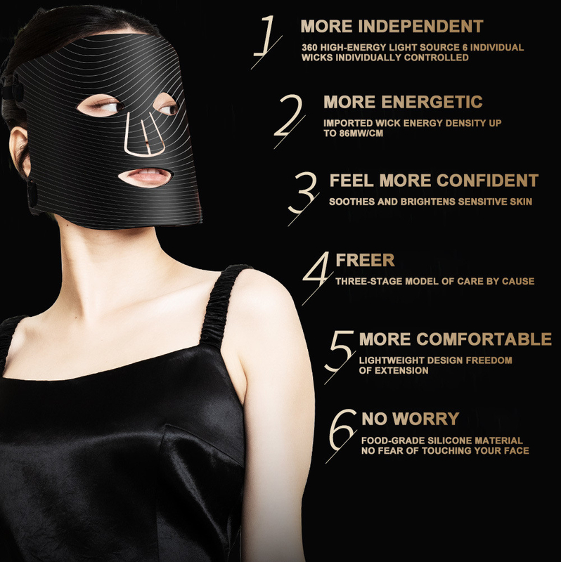 Face Target Area Thinner 40*29.5cm Silicone LED Facial Mask with High Energy 2024