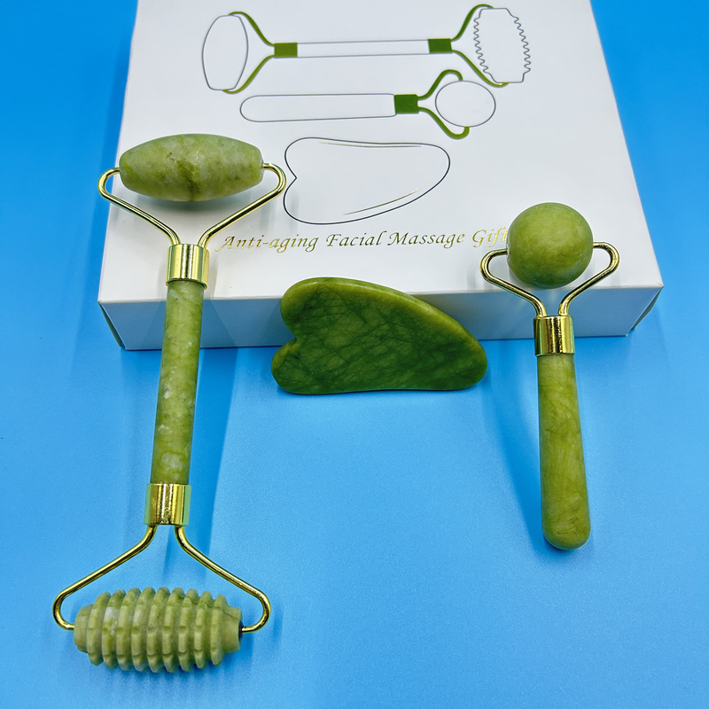 Face Healthcare Massage Roller Jade Roller Gua Sha Set for Home Beauty Care