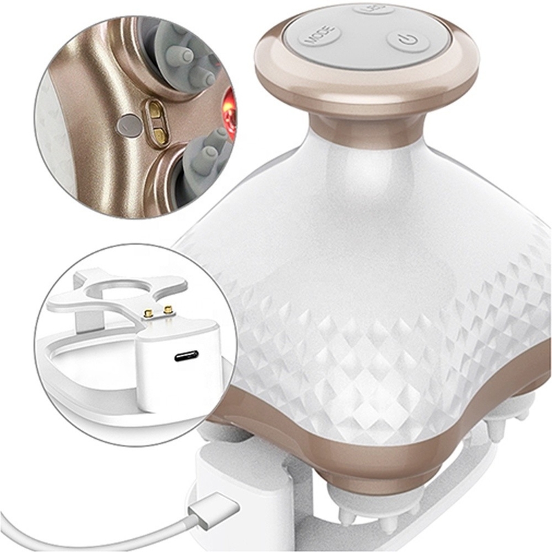 Charging Cradle Weight Ergonomic Design Red Light Therapy Silicone Shampoo Massage Hair Scalp Brush