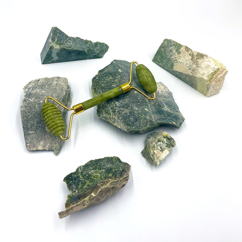 Jade Roller and Gua Sha Oil Set for Face Neck Body Massage Waterproof 100% Natural