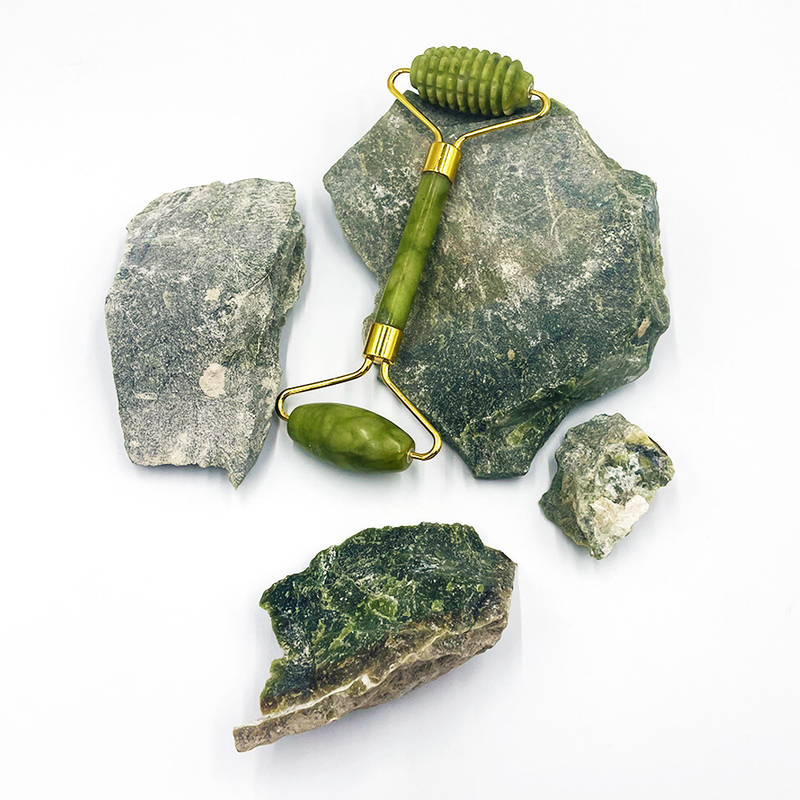 100% Natural Jade Roller and Gua Sha Set for Double Head Skin Facial Care 2023