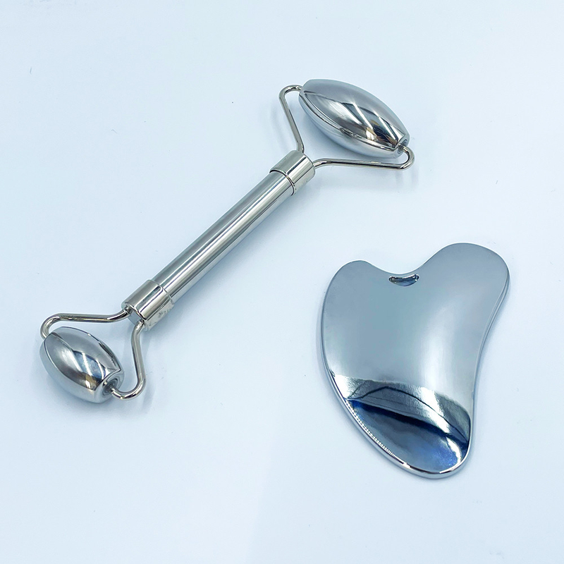 Facial Massage Green Stainless Steel Gua Sha Stone for Neck and Face Custom Logo Beauty