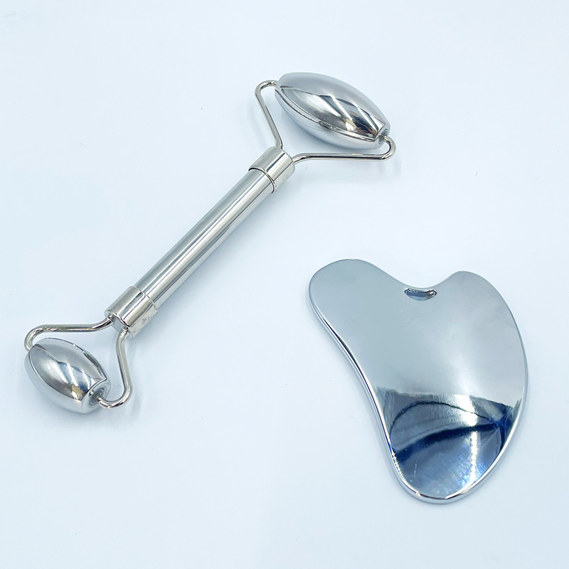 Relax and Relieve Pain with Custom Logo Roller Gua Sha Set Stainless Steel Body Massage
