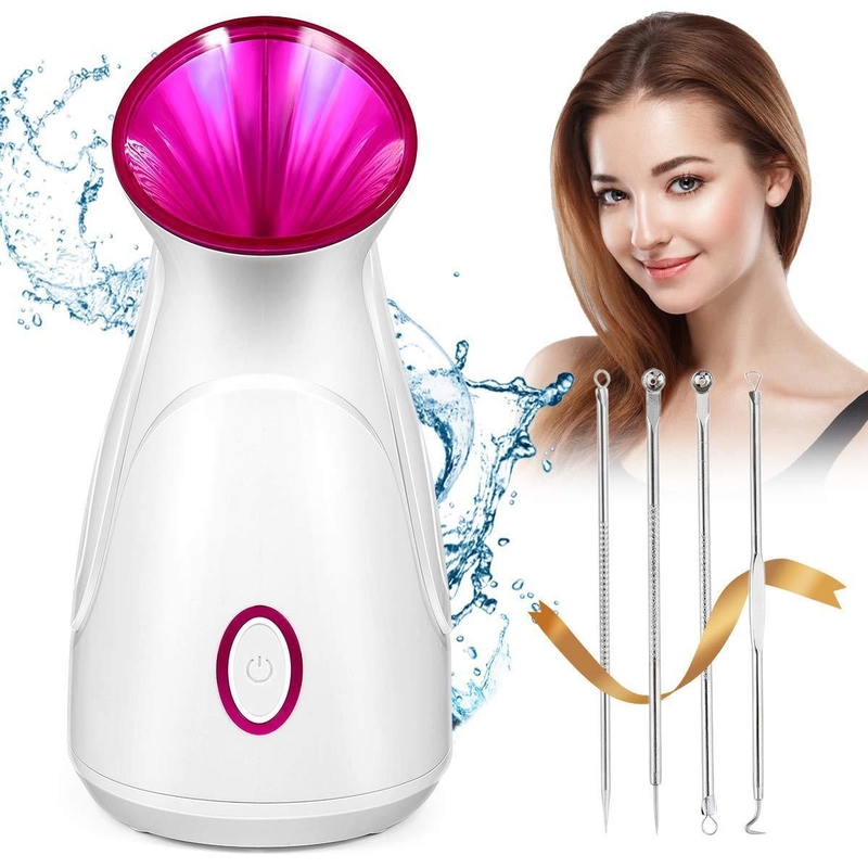 Color Box Size 19.2*14*25.6cm Facial SPA Steamer with Lamp and High Temperature