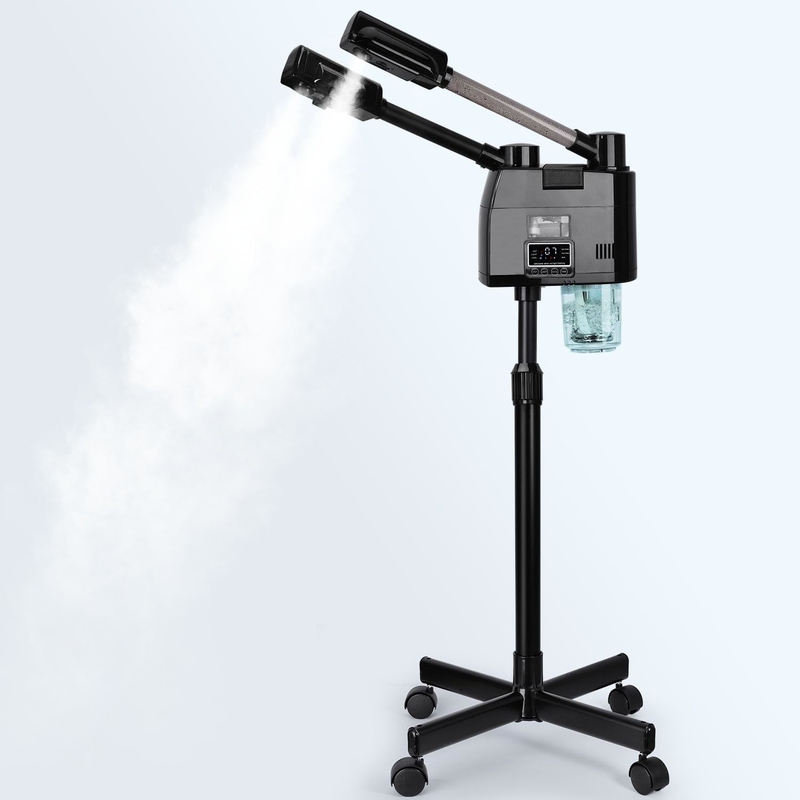 Lightening 2 in 1 Hot And Cold Face Steamer With 5X Magnifying Lamp For Salon Sauna