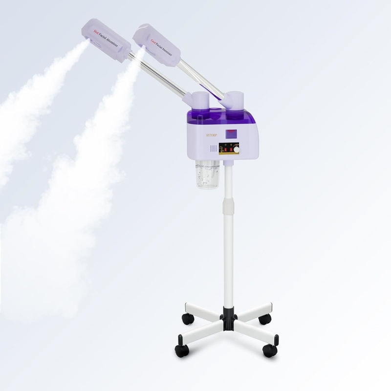 Advanced Portable Beauty Salon Electric Ozone Facial Steamer with Magnifying Lamp in White